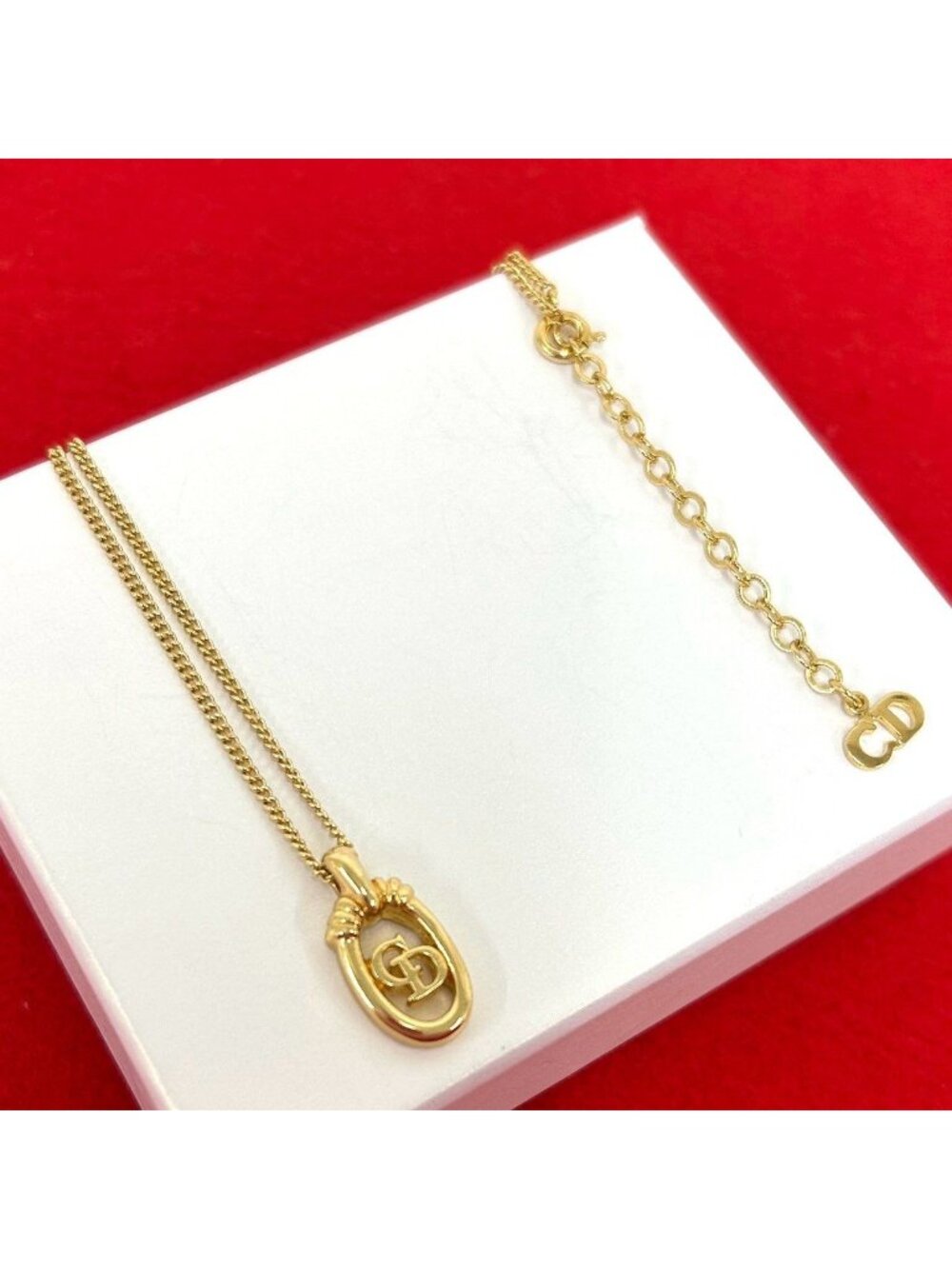 Dior Vintage CD Logo Necklace Gold